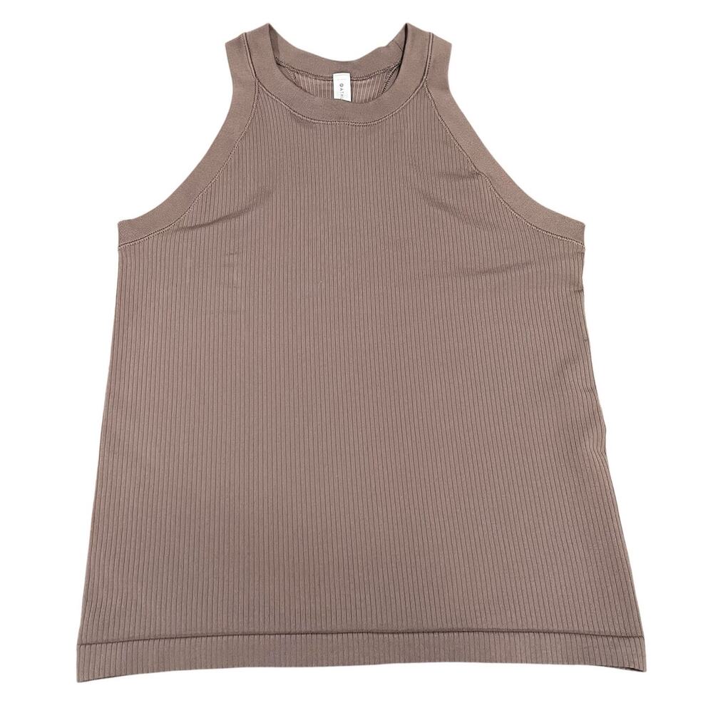 ATHLETA |  Signature Rib High Neck Racerback Tank Brown Size S